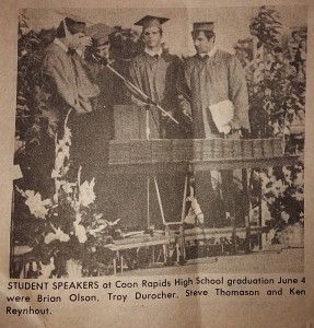 speaking at Coon Rapids Graduation 86