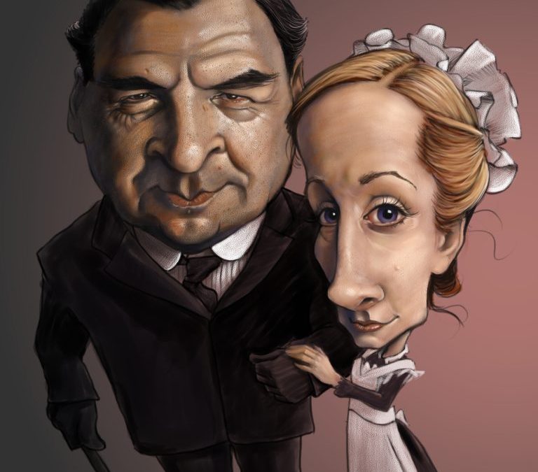Caricature of Bates and Anna from Downton Abbey