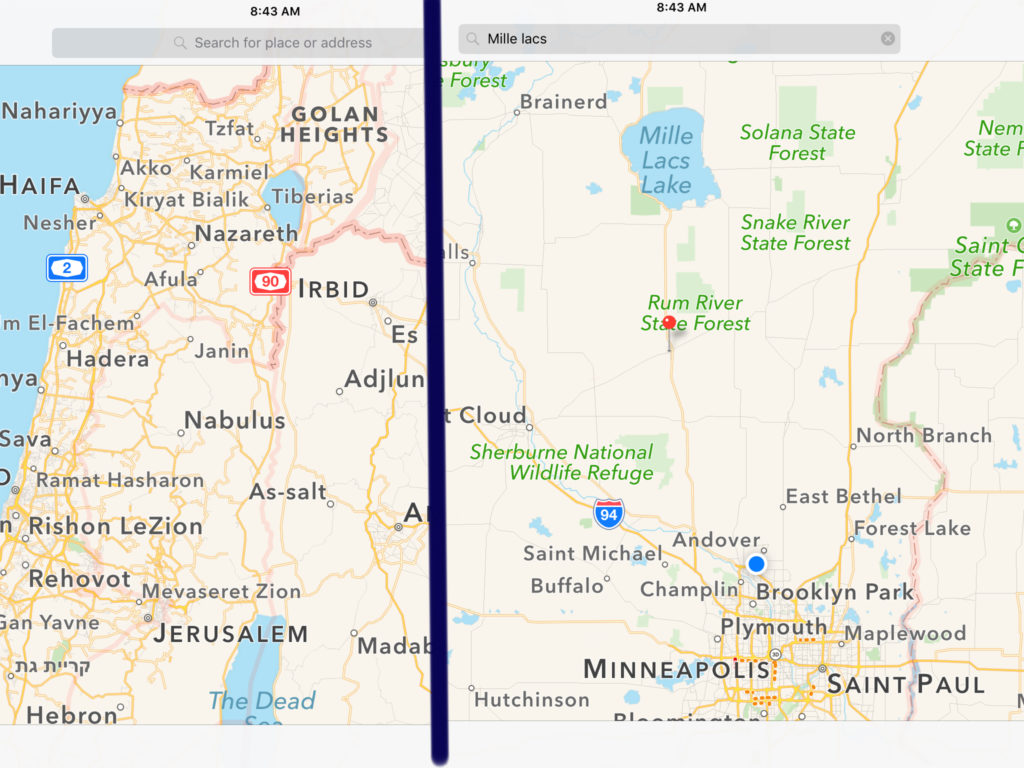 Sea of Galilee and Mille Lacs in context