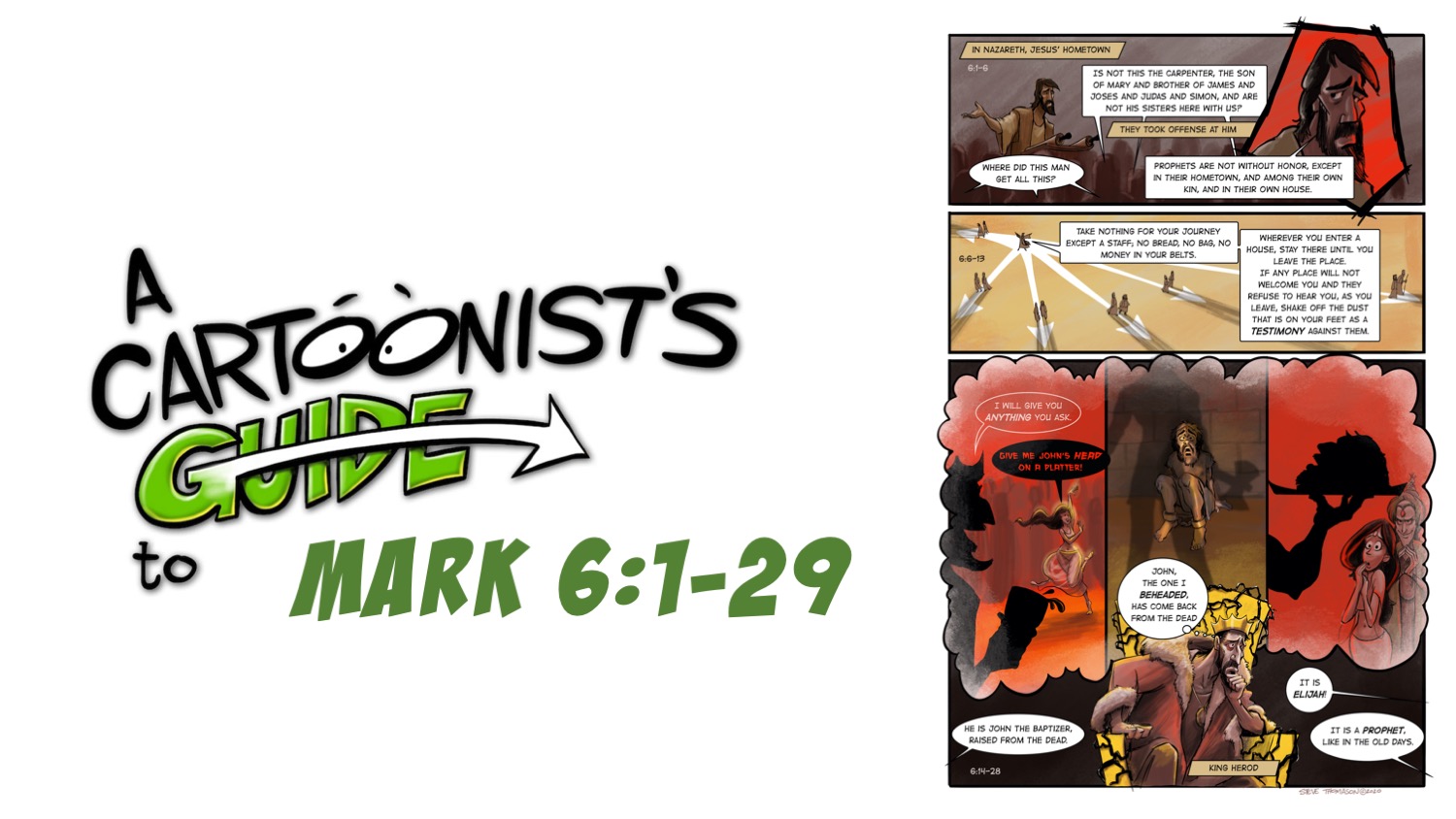A Cartoonists Guide to Mark 6_1-29-title | Steve Thomason