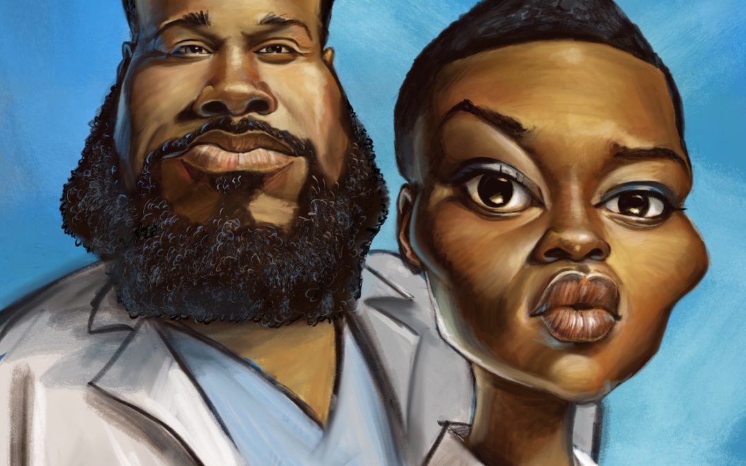Day Off Doodle | Caricature of The Raptor and Mina Okafor