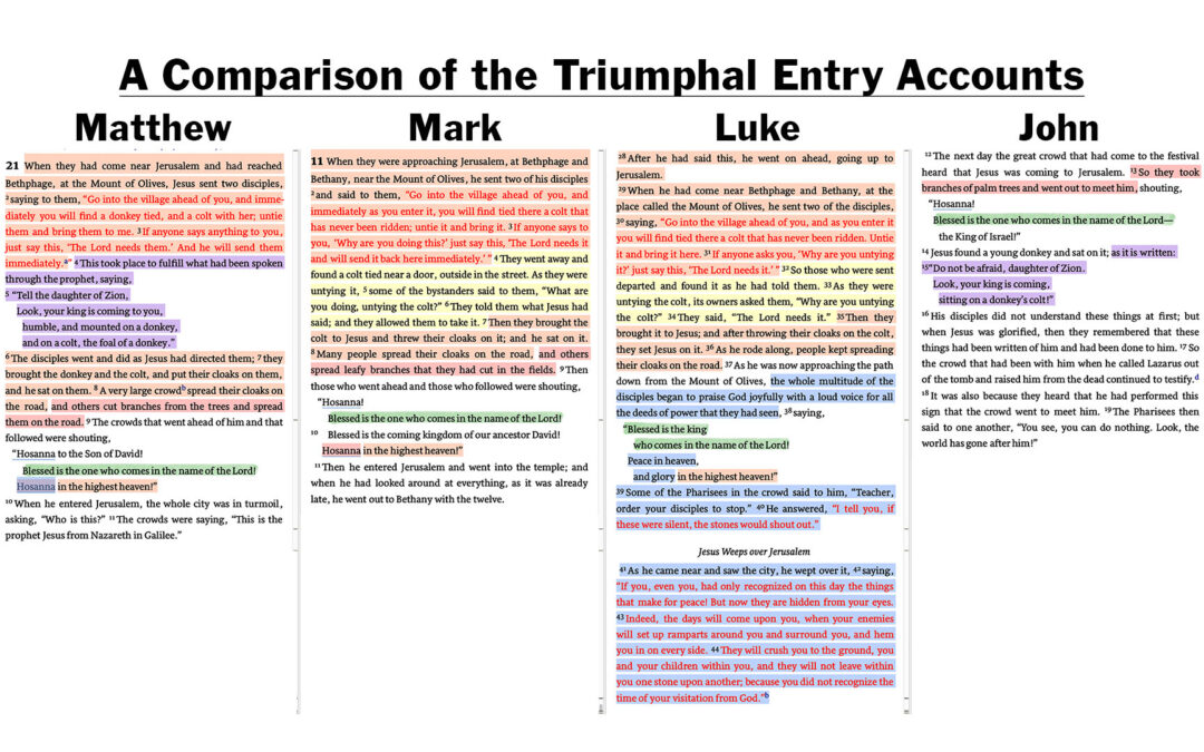 Where Did the Palms and Hosanna Go in Luke?
