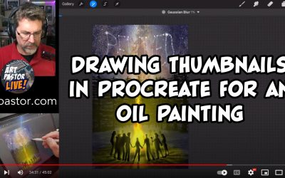 Drawing Thumbnails in Procreate for an Oil Painting