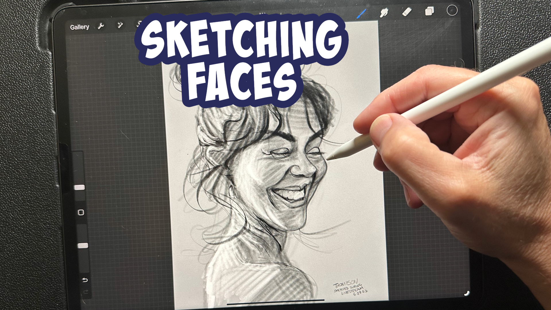 Drawing with Feeling, A livestream drawing session. expressive portrait of young man