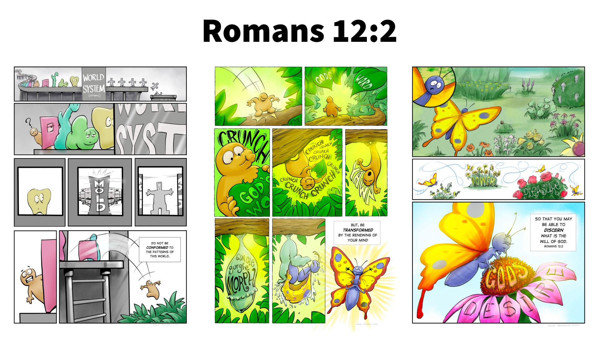 Romans 12_2 Romans 12:2. Do not be conformed to the patterns of this world, but be transformed by the renewing of your mind, so that you may be able to discern the will of god.